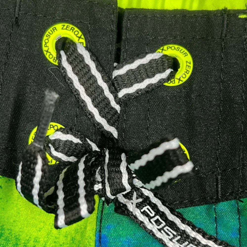 ZeroXposur Drift Swim Trunks‎ Boys XL-18/20 Neon Blue Green Drawstring Pockets